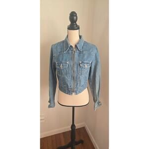 Vintage express cropped denim jean jacket medium y2k 90s